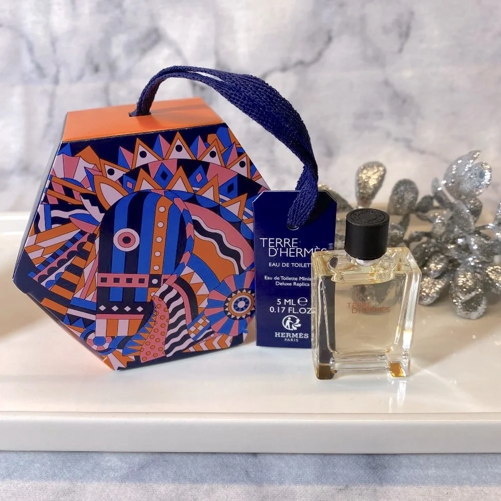 Hermes Terre d’Hermes EDT,Woody-Mini 5ml,0.17oz-Abstract Horse Blue Gift Box-NEW